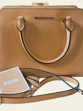 Michael Kors Yellow Idina Saffiano Leather Crossbody Purse Gold Hardware NWOT
